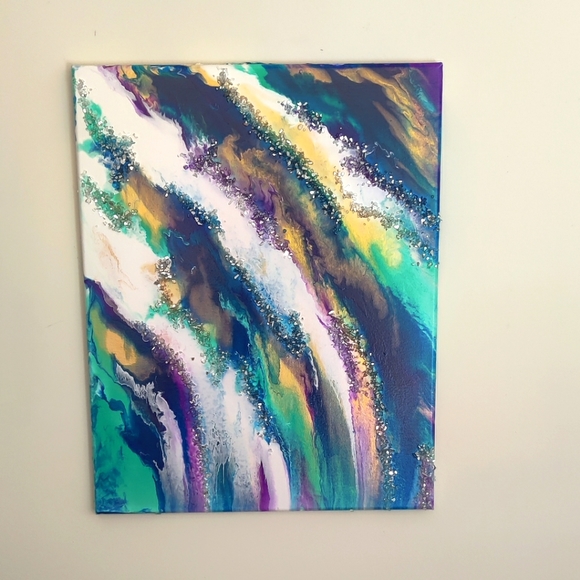 Original Colorful Abstract Acrylic Painting - Picture 4 of 5